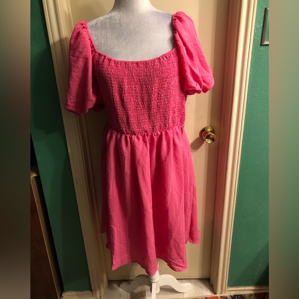 Kojooin Fit & Flare Dress with Puffy Sleeves